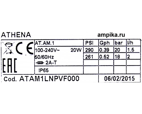 Дозирующий насос Injecta Athena 1 AT.AM