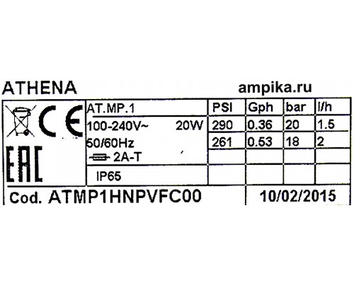 Дозирующий насос Injecta Athena 1 AT.MP