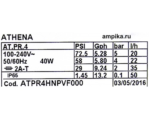 Дозирующий насос Injecta Athena 4 AT.PR