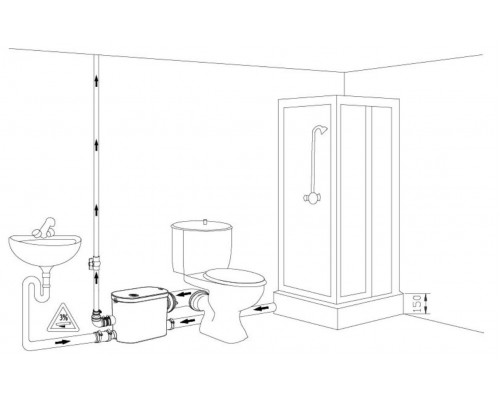 Туалетный насос Jemix  STP-200 LUX (боковое подкл. туалета)