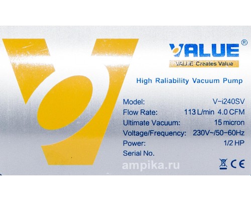 Вакуумный насос с вакуумметром Value V-i240SV